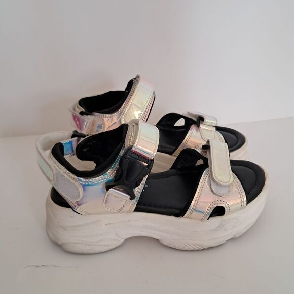 Women's Irridescent Platform Cushioned Sandals Summer 37/6.5 - Picture 1 of 5
